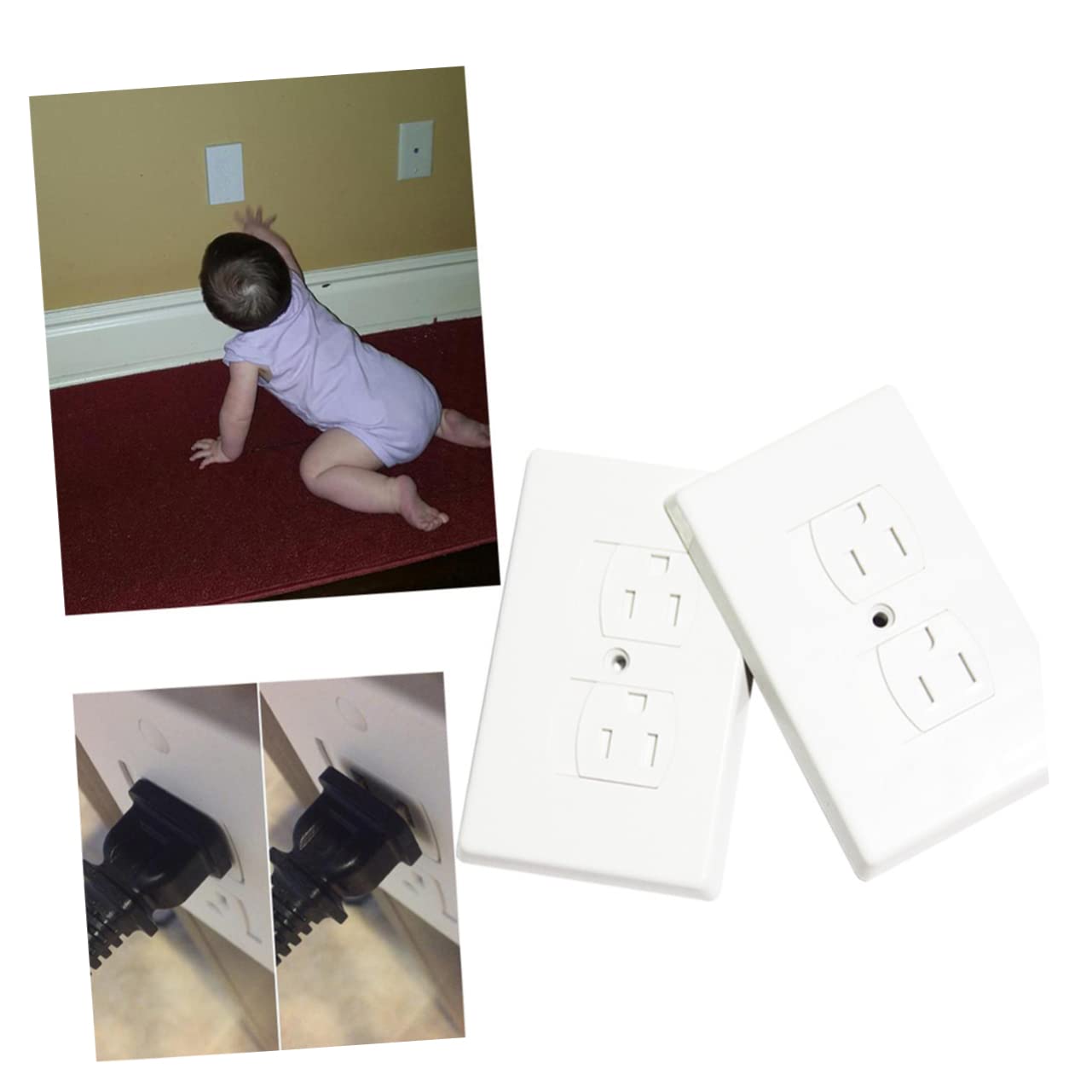 Abaodam 3pcs Safety Outlet Covers Wall Socket Safety Plates Boy Girl Plug Protectors