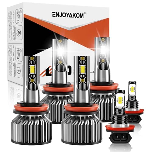 TXBILMOO Compatible for 2016 2017 2018 2019 2020 2021 2022 2023 Toyota Tacoma Light Bulbs H9 High Beam H8/H11 Low Beam H11 Fog Lights 6000K White Light Combo Kit Plug-N-Play Powersports Bulbs 6-Pack