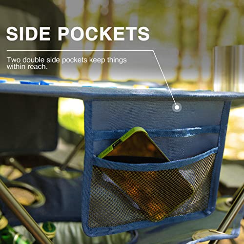 Ever Advanced Folding Tailgating Table With Cooler, Portable Camping Picnic Table With Cup Holders And Carry Bag For Outdoors, Beach, Hiking And Tailgating, Blue #TOP5
