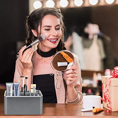 Aluminum Alloy Toothbrush Holder, Multi-Functional 5 Slots Toothpaste Holder For Bathroom£¬Vanity Countertops And Office Desk (Grey) #TOP3