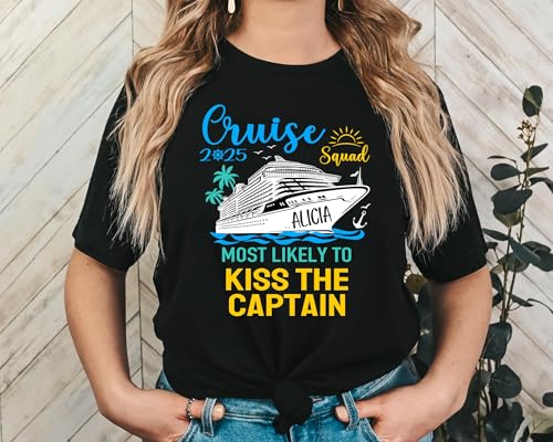Most Likely to Cruise Shirts, Family Cruise T-Shirts, Funny Cruise Tshirts, Matching Cruise Tee, Group Cruise Apparel, Family Vacation Black2