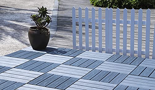 Famobay Wood Plastic Composite Patio Deck Tiles (12" X 12", 6 Pcs，3D Co-Extrution Dark Gray),Diy Interlocking Decking Tiles, Floor Tile,Durable,Maintenance,Waterproof,Indoor Outdoor #TOP5