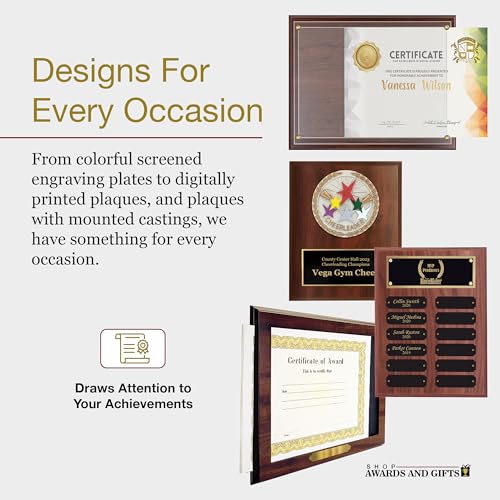SHOP AWARDS AND GIFTS Customizable Dark Cherry Plaque Award Personalized Custom Engraved, 6 x 8 Inch, United States Seal - Thumbnail 3