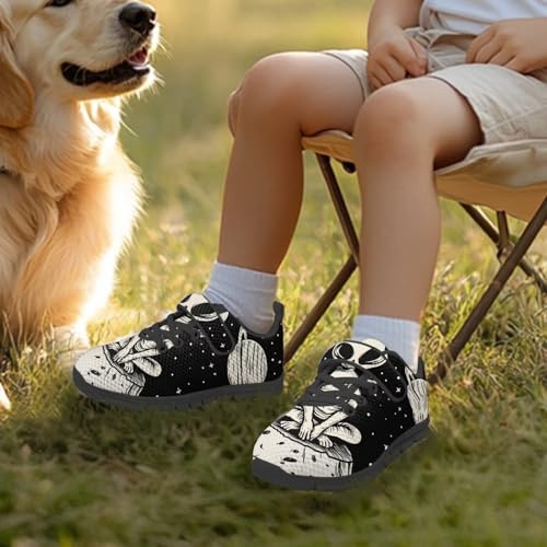 Kids Boys Girls Running Shoes Comfortable Lightweight Slip on Sneakers Athletic Tennis Shoes Alien Moon Pattern3