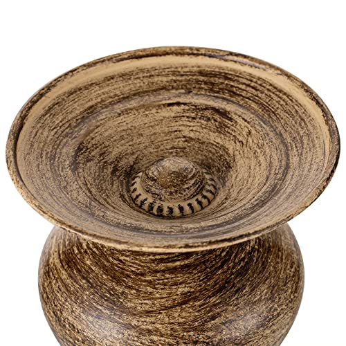 Sziqiqi Vintage Pillar Candle Holder Metal Candleholder Set Of 3 Brown Shabby Chic Candle Stand Candlesticks Holders Decorative Table Centerpiece Fireplace, Home Decor Gourd-Shaped Design #TOP3