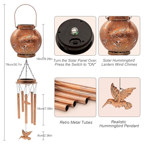 Hummingbird Wind Chimes for Outside,Gifts for Mothers Day Woman MomGrandma by YJFWAL - Used condition - Image 4