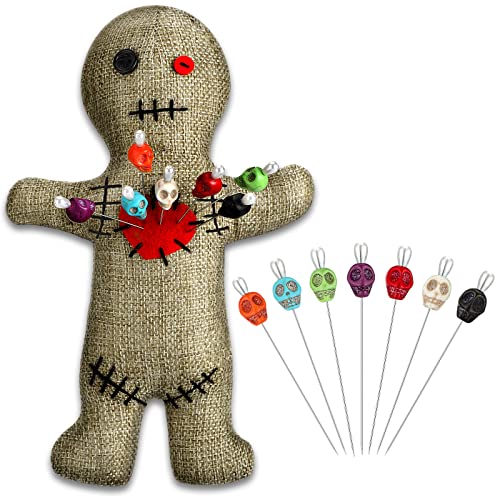 Set de 8 Muñecos Vudú con Alfileres de Calavera 7" miniatura 1