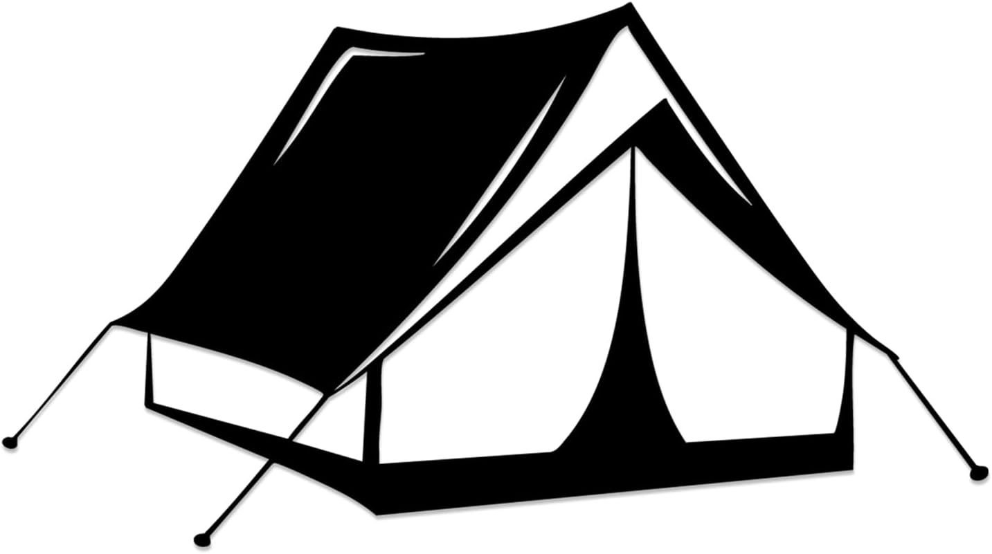 Camping Tent Metal Wall Art WallArt Decor Metal Outdoor Decor Metal Signs Modern Minimalist Aesthetic Artwork Trendy Stunning Wall Decoration for Living Room (Black,12 Inches)