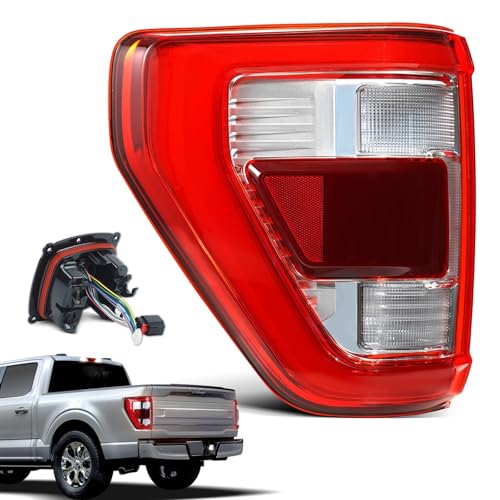 LED Tail Lights Compatible With 2021 2022 2023 Ford F150 King Ranch Lariat Limited Platinum W/Blind Spot Bracket W/O Module Taillights Assembly Replace OEM: ML3Z13405D (Chrome Left Driver Side)