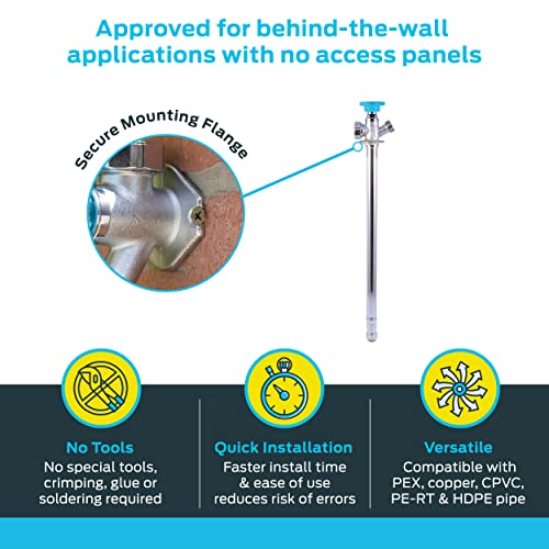 Sharkbite 15 Inch Frost Free Sillcock, 1/2 X 3/4 Inch Mht, Push To Connect Brass Plumbing Fitting, Pex Pipe, Copper, Cpvc, Pe-Rt, Hdpe, 24637Lf #TOP2