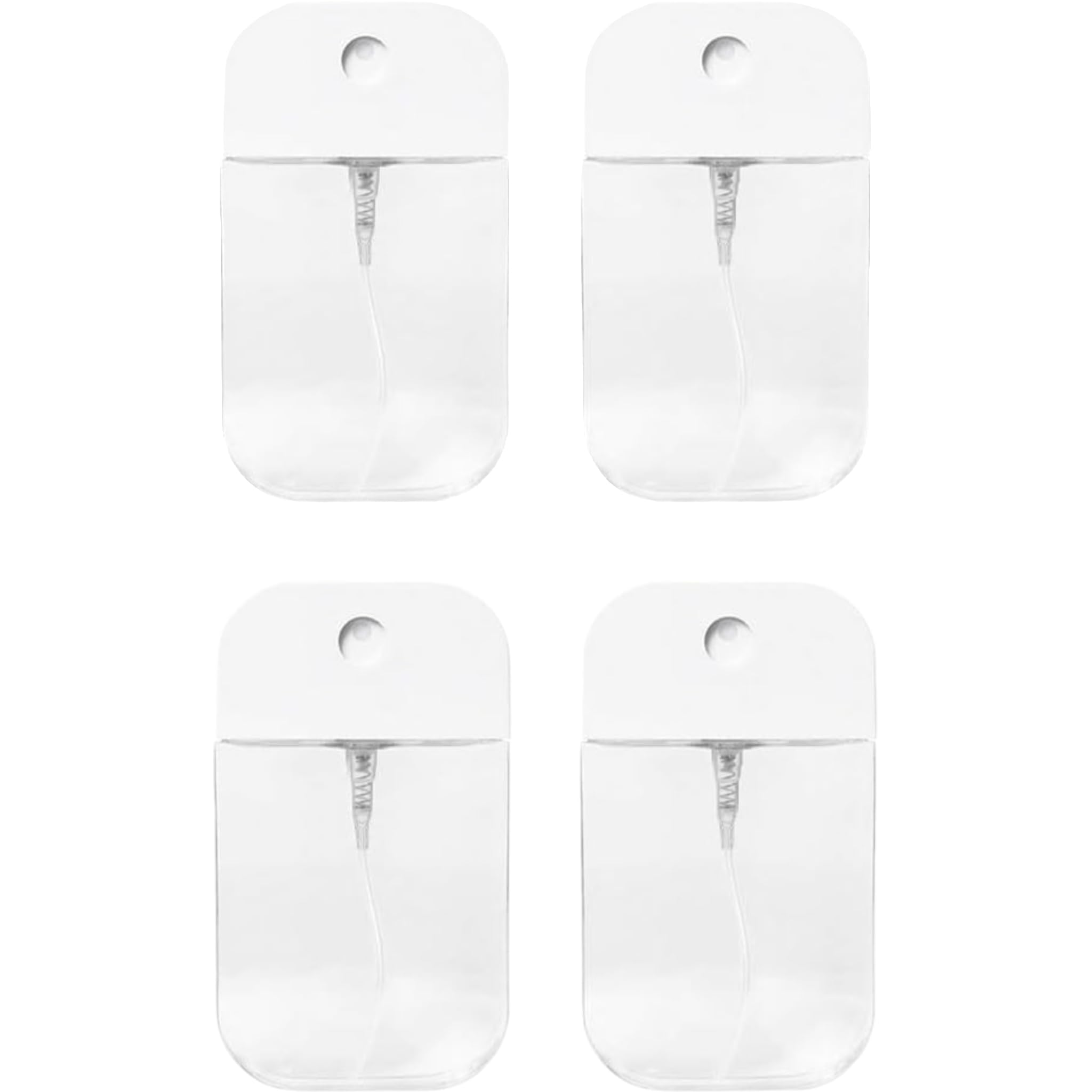 4Pcs 50ML Portable Card Clear Spray Bottles 50ML Refillable Plastic Perfume Atomizer Vials for essential oils