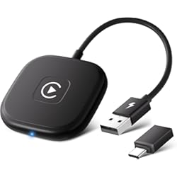 Pantalla Coche Apple Carplay Adaptador Carplay Inalambrico para iPhone, Wireless Carplay Dongle con OEM, Carplay Inalambrico Coche Apto para Coches a Partir de 2017, iOS 10+