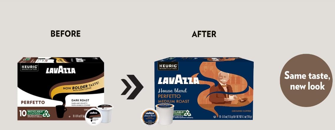 Lavazza House Blend Perfetto Keurig K-Cup® Pods, Medium Roast, 100% Arabica (22 Pods)