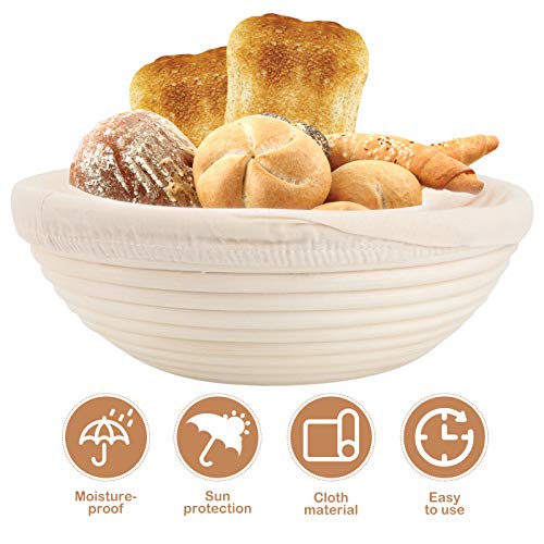 Luxshiny Pão Banneton Rattan Rattan Doughing Cesta Pão Fazendo Pão De Pão De Pão De Pão De Pão Com F