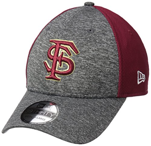 New Era NCAA Florida State Seminoles Adult Shadow Blocker 39THIRTY Stretch Fit Cap, Small/Medium, Cardinal
