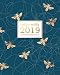 Weekly & Monthly 2019 12-Month Splendid Planner: Modern Navy Blue & Gold Honey Bee Dated Agenda Book, January - December 2019