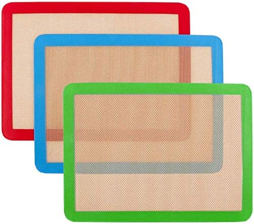 Silicone Baking Mat,NonStick Baking Mats (x3) Non-Slip Washable Reusable Heat Resistant, Non-Toxic, Flexible, Non-Stick, Easy to Clean Baking Sheet(16.5"x11")