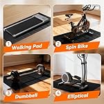 Bike Mat Compatible with Peloton Bike Trainer Mat Non-Slip Shock Absorbing Gym Floor Mat to Protect Hardwood & Carpets, Mat for Exercise Bike,Exercise Equipment Indoor Cycles (63"x30") - Image 2