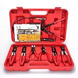 Hose Clamp Pliers 9-Piece, Hose Clamp Removal Kit With 24’’ Flexible Hose Clamp Pliers, Clic-R Colla
