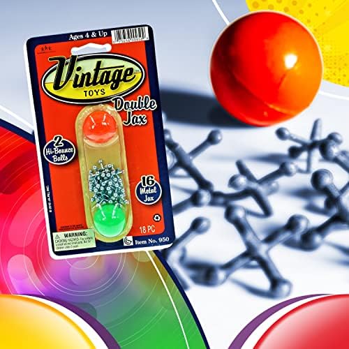 JA-RU Vintage Metal Jacks Game Set/Two Bouncy Balls.(1 Pack) Mini Jax Toy. Classic Family Retro Classics. Bulk Party Favors, Stocking Stuffers. 950-1B — view 4