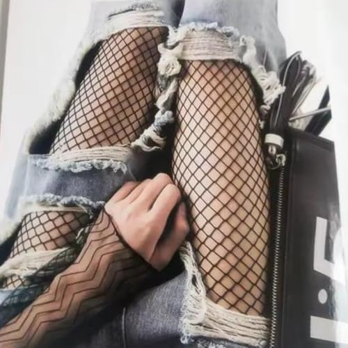 1pcs Women Sexy High Waist Fishnet Stockings Knitting Net Black Tights Transparent Fashion Summer Fishnet Pantyhose3