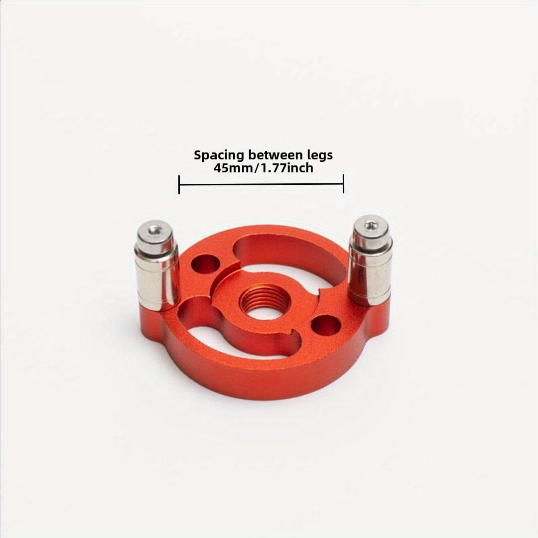 Aluminum Alloy Woodworking Center Hole Locator - Precision Drill Guide for Accurate Wood Joinery, Durable & Lightweight Tool (red,4)