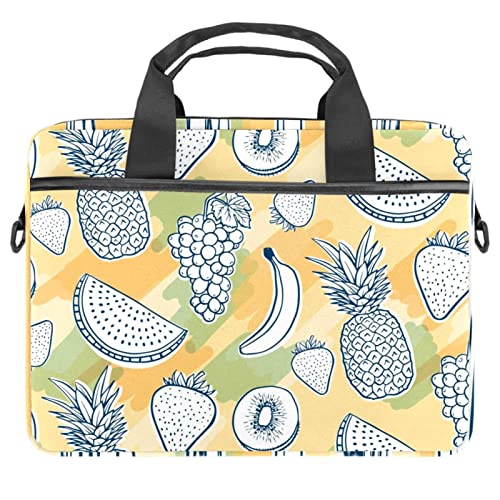 Sacoche à bandoulière pour ordinateur portable 13 à 14.5 pouces - Mallette mince noire et motif