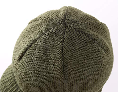 Home Prefer Toddler Boys Winter Hat Fuzzy Fleece Knitted Beanie Hat With Visor Earflaps Hat 2-4T Army Green #TOP4
