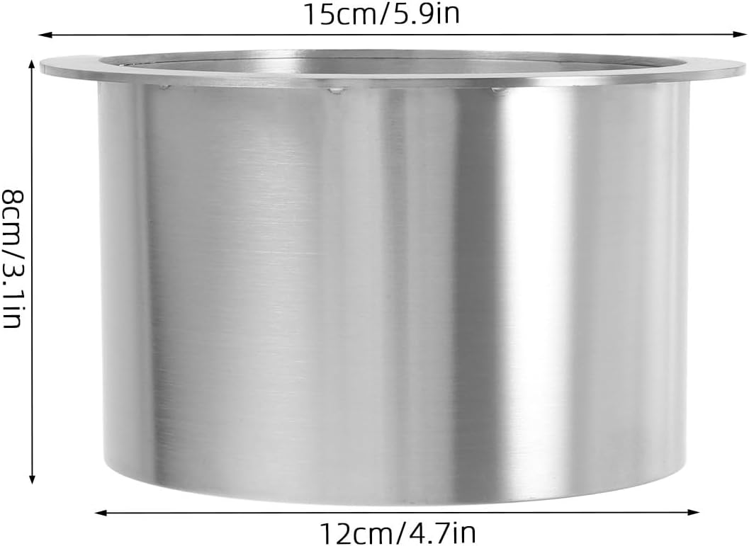 VALICLUD 2Pcs Stainless Steel Countertop Trash can Lid Round Metal Small Wastebasket Recessed Cover for Desktop Organization