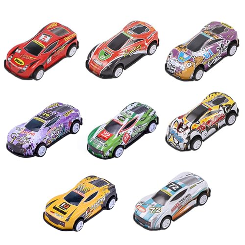 SUPGOD 8 Stück Spielzeugautos Metall Stunt Spielzeugauto, Mini Autos Spielzeug, Zufällige Auswahl Kleine Autos Set, für Kinder Geburtstag Geschenk