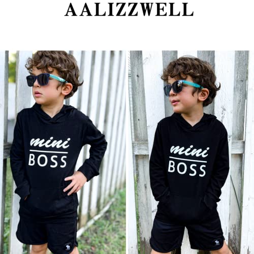 Aalizzwell Toddler Baby Long Sleeve Hooded Sweatshirt Pocket Pullover Hoodies For Boys Girls (Black-1, 3T) #TOP1