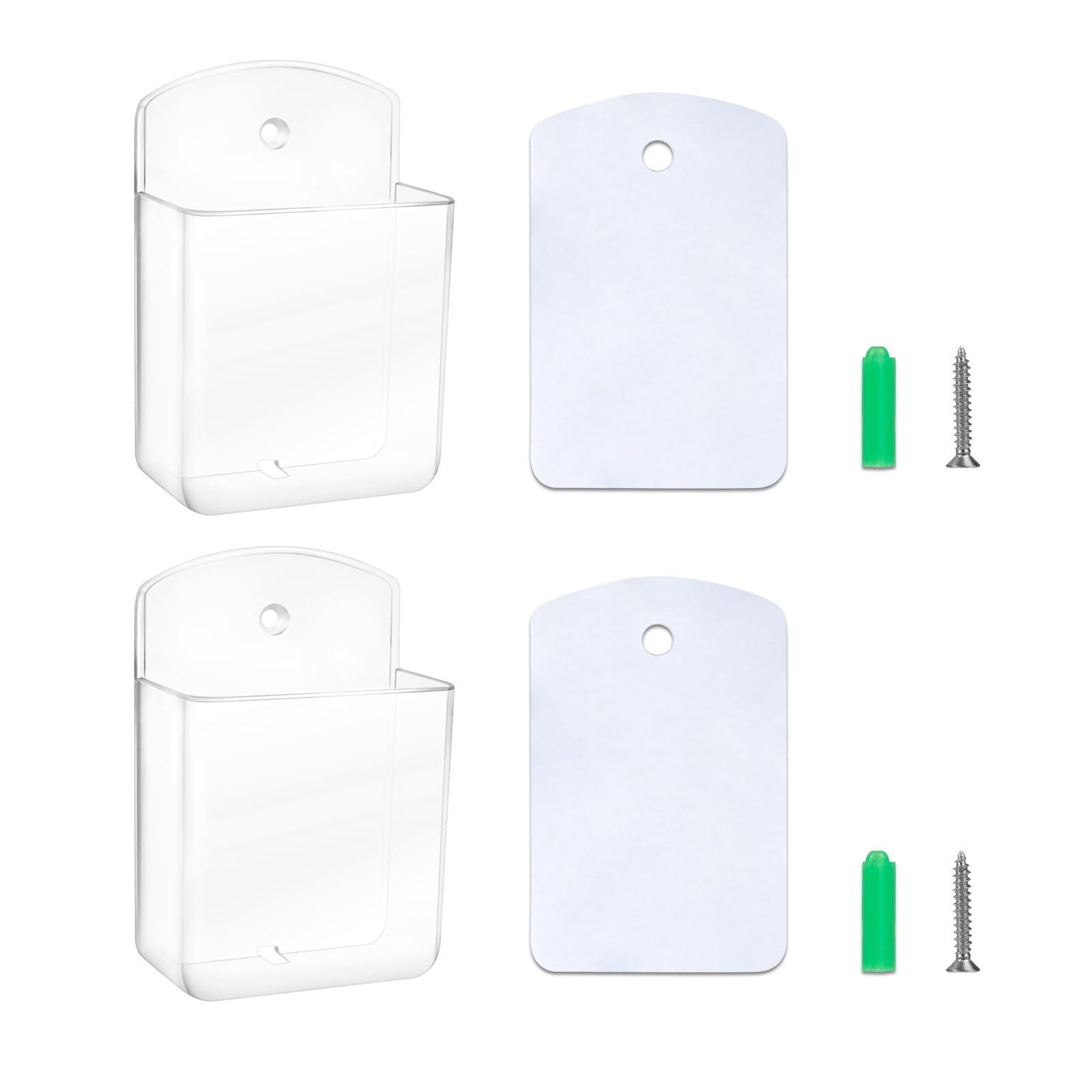 Photo 1 of Aecsze 2 PCS Remote Control Holders Wall Mount, Self Adhesive TV Air Conditioner Remote Control Holder, Wall Mount Storage Box Organizer Wall Pen Holder Storage for Home Office School (Clear)