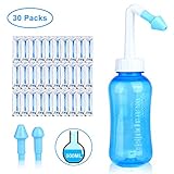 fosa nasal tapada alterna ✤【CONVENIENTE PARA LIMPIAR】 Fácil de limpiar a través de la gran abertura de la botella de 500ml, con materiales de alta calidad que se pueden limpiar en el lavavajillas o agua hirviendo. Enjuague bien todas las partes de la ducha nasal después de cada lavado nasal.