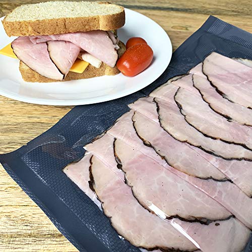 50 Quart 8" X 12" Foodvacbags Black Back Clear Front Vacuum Seal Bag Pouch, Pre-Cut, Foodsaver Compatible, Perfect For Display #TOP6