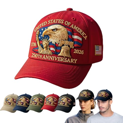 Eagle & Liberty - Chapeau 250ème anniversaire des États-Unis, casquette réglable USA patriotique drapeau drapeau pour homme & femme, a, Taille unique
