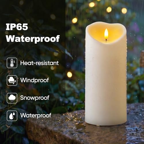 Velas grandes impermeables de 4x9 pulgadas con mando para exterior de la marca Amagic 2