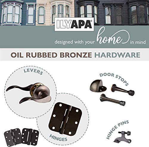 Ilyapa 18 Pack Oil Rubbed Bronze Door Hinges - 3.5 X 3.5 Inch Interior Door Hinges For Doors Oil Rubbed Bronze Door Hinges With 1/4" Radius Corners #TOP5