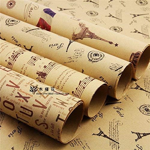 Leaptech vintage gift wrapping paper, double-size, 5 rolls, mixed design, 75 cm x 51 cm