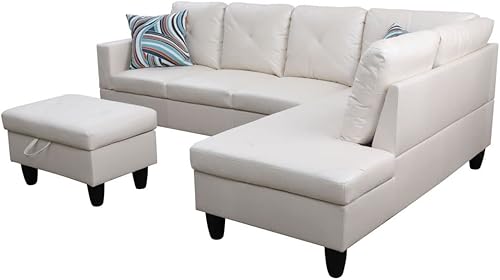 Miniatura 3 de Juego de sofá modular de cuero, sofá en forma de L para sala de estar, juego de muebles de sala y sofá seccional de cuero para apartamento y hogar