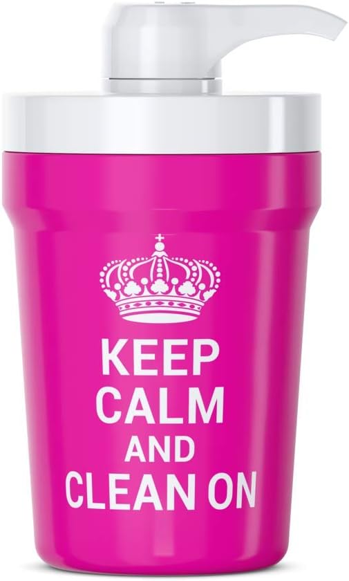 Portable Hand Sanitizer Dispenser for Car Cup Holders (Keep Calm Pink)