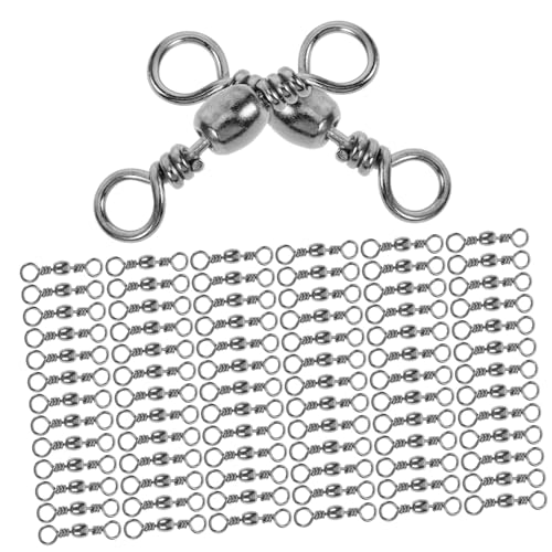 SUPVOX 150個バレルスイベル スナップ付き 耐腐食ステンレス製 高耐久 フィッシングラインコネクター 転スムーズ ライン保護 海水 淡水対応