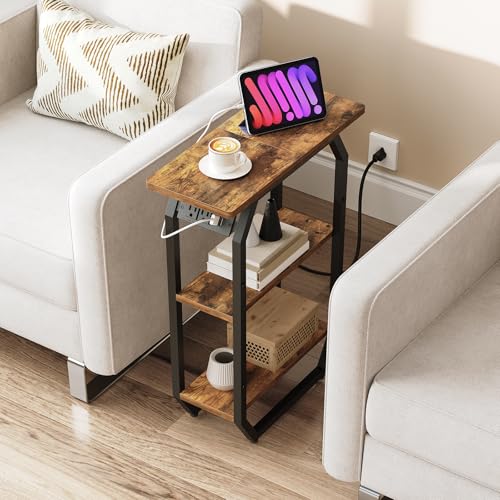 Small-Narrow-Side-Tables-with-Charging-Station-Set-of-2-Skinny-End-Table-for-Small-Spaces-Slim-Nightstand-with-USB-Ports-and-Outlet-Bedside-Table-with-Storage-Shelf-Rustic-Brown-ET11L2UBR