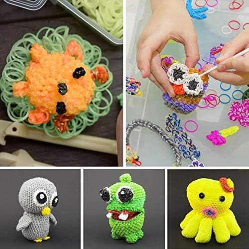 ONECK 6800 Loom Bands Kit with Loom Board, Kids Girls Elastic Bracelet Making Set for Starters with Hooks, Charms& Box