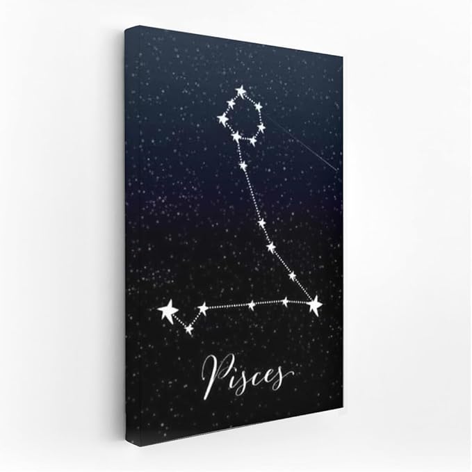 Pisces Magic: Mysterious Stars of Your Sign - Wall Art Print, Painting for Home Decor [Canvas 40x30]