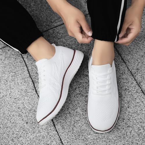 Image of Men Non-Slip Work Shoes Tennis Gym Sneakers Breathable Slip Resistant Lightweight and Comfortable for All-Day Wear Sports and Walking