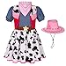 DoxrmuruÂ Cowgirl Costume for Girls Halloween Western Rodeo Dress Up Outfit with Cowgirl Hat 5-6 Years