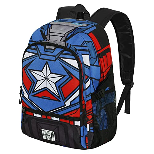 Image of Marvel Captain America Tekk Costume-FAN Fight Backpack 2.0, Blue, 18 x 31 x 44 cm, Capacity 24 L