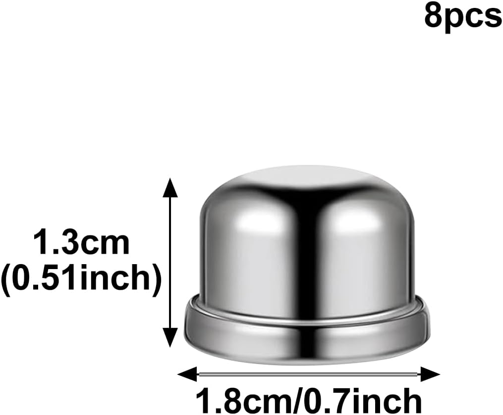 8PCS Lamp Finials Caps 1/2 Inch Lamp Shade Screw Cap 1/4-27 Lamp Finials Tapped Screw Cap Knob Accessories, Silver