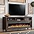 Amerlife 65" Fireplace TV Stand with 60" Glass Electric Fireplace, Industrial & Farmhouse Media Entertainment Center with Open Shelve Storage for TVs Up to 75", TV Console for Living Room, Espresso