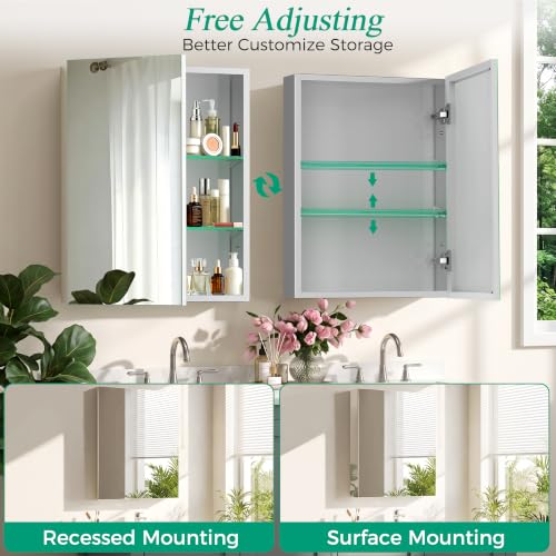 HABIUBIU Medicine Cabinet Mirror,Bathroom Mirror with Storage 24 x 32 in by HABIUBIU - Used condition - Image 2